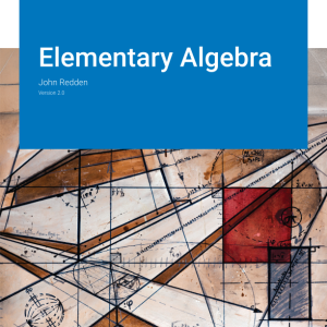 Elementary Algebra Version 2.0 By John Redden Instructor Manual